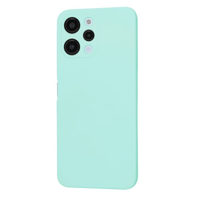 Husa pentru  Xiaomi Redmi 12 5G, Redmi 12 4G Liquid Silicone, subțire, captusita cu microfibra, anti amprentă, protectie cameră foto, turcoaz