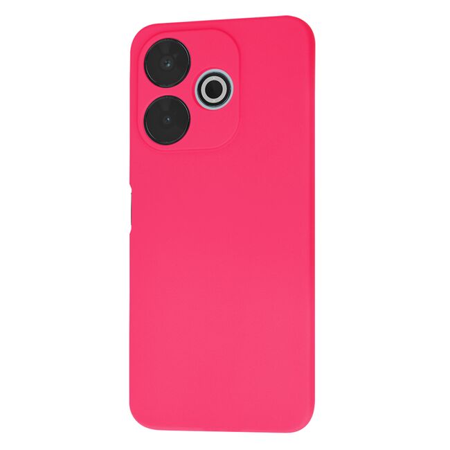 Husa pentru  Xiaomi Redmi 13 Liquid Silicone, subțire, captusita cu microfibra, anti amprentă, protectie cameră foto, fucsia