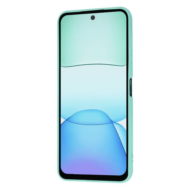 Husa pentru  Xiaomi Redmi 13 Liquid Silicone, subțire, captusita cu microfibra, anti amprentă, protectie cameră foto, turcoaz