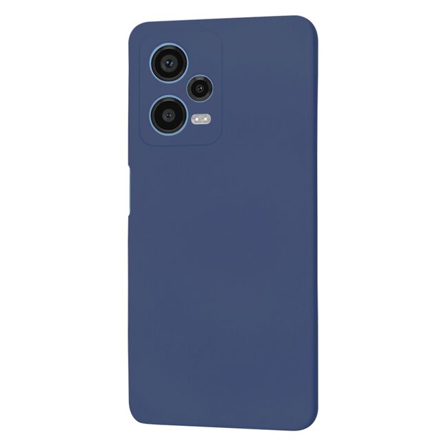 Husa pentru  Xiaomi Redmi Note 12 Pro, Poco X5 Pro Liquid Silicone, subțire, captusita cu microfibra, anti amprentă, protectie cameră foto, albastru