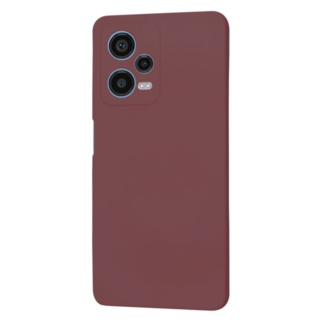 Husa pentru  Xiaomi Redmi Note 12 Pro, Poco X5 Pro Liquid Silicone, subțire, captusita cu microfibra, anti amprentă, protectie cameră foto, bordeaux