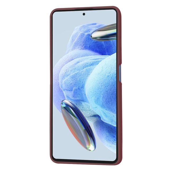 Husa pentru  Xiaomi Redmi Note 12 Pro, Poco X5 Pro Liquid Silicone, subțire, captusita cu microfibra, anti amprentă, protectie cameră foto, bordeaux