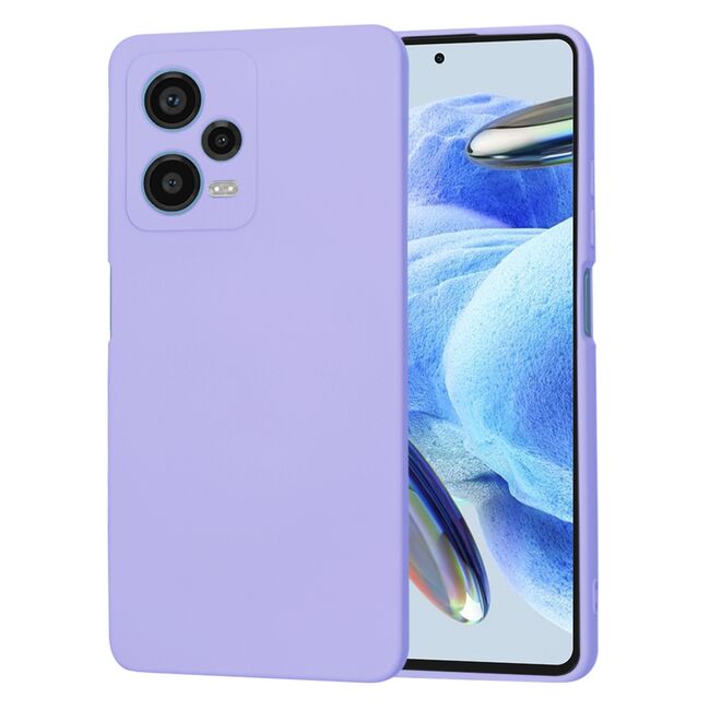 Husa pentru  Xiaomi Redmi Note 12 Pro, Poco X5 Pro Liquid Silicone, subțire, captusita cu microfibra, anti amprentă, protectie cameră foto, mov