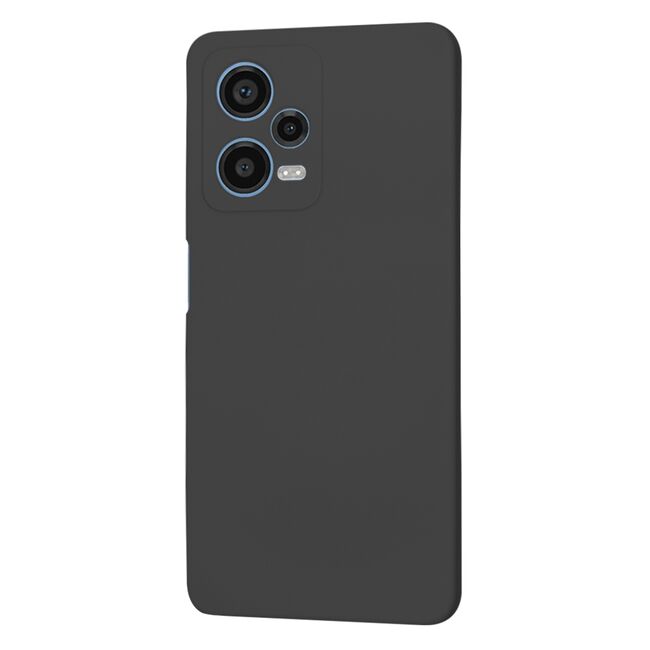 Husa pentru  Xiaomi Redmi Note 12 Pro, Poco X5 Pro Liquid Silicone, subțire, captusita cu microfibra, anti amprentă, protectie cameră foto, negru