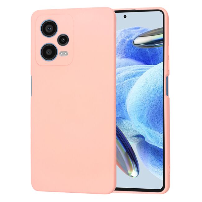 Husa pentru  Xiaomi Redmi Note 12 Pro, Poco X5 Pro Liquid Silicone, subțire, captusita cu microfibra, anti amprentă, protectie cameră foto, roz