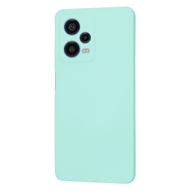 Husa pentru  Xiaomi Redmi Note 12 Pro, Poco X5 Pro Liquid Silicone, subțire, captusita cu microfibra, anti amprentă, protectie cameră foto, turcoaz