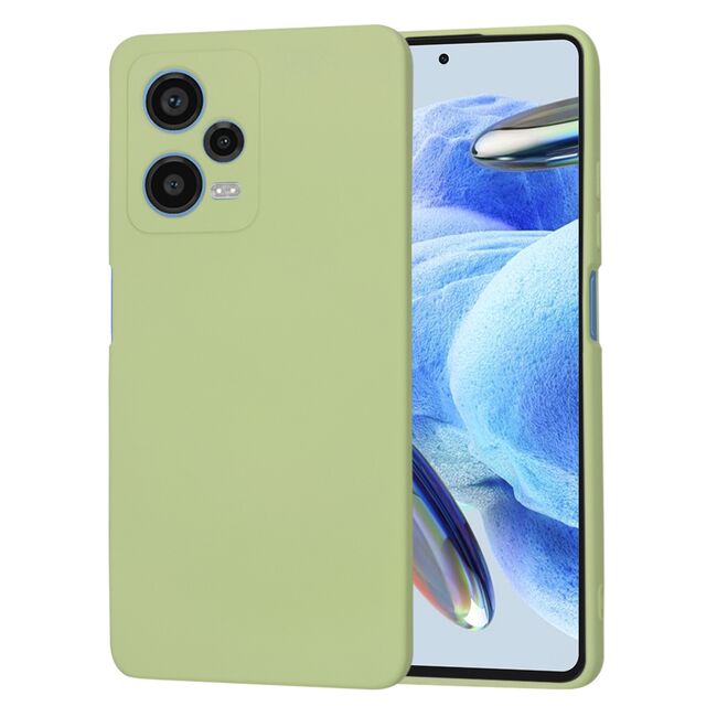 Husa pentru  Xiaomi Redmi Note 12 Pro, Poco X5 Pro Liquid Silicone, subțire, captusita cu microfibra, anti amprentă, protectie cameră foto, verde