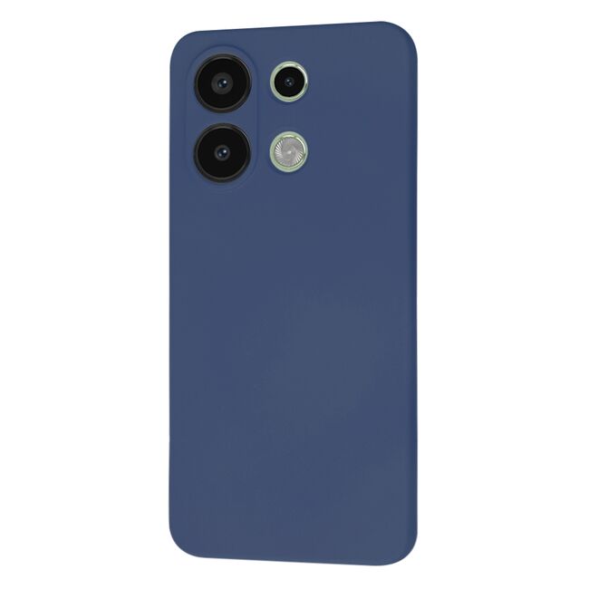 Husa pentru  Xiaomi Redmi Note 13 4G Liquid Silicone, subțire, captusita cu microfibra, anti amprentă, protectie cameră foto, albastru