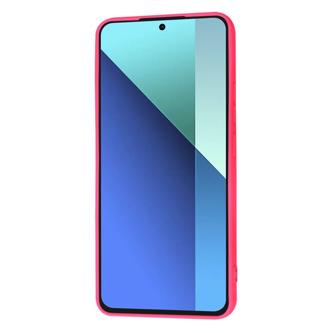 Husa pentru  Xiaomi Redmi Note 13 4G Liquid Silicone, subțire, captusita cu microfibra, anti amprentă, protectie cameră foto, fucsia