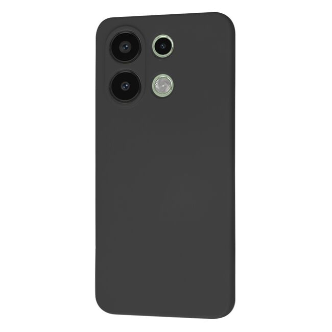 Husa pentru  Xiaomi Redmi Note 13 4G Liquid Silicone, subțire, captusita cu microfibra, anti amprentă, protectie cameră foto, negru