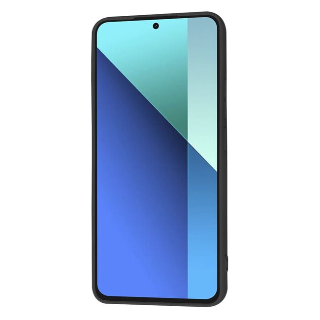 Husa pentru  Xiaomi Redmi Note 13 4G Liquid Silicone, subțire, captusita cu microfibra, anti amprentă, protectie cameră foto, negru