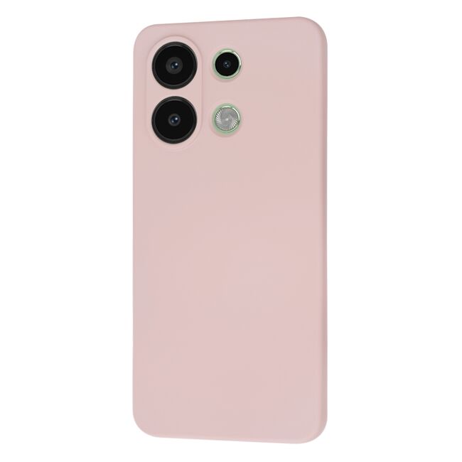 Husa pentru  Xiaomi Redmi Note 13 4G Liquid Silicone, subțire, captusita cu microfibra, anti amprentă, protectie cameră foto, roz inchis