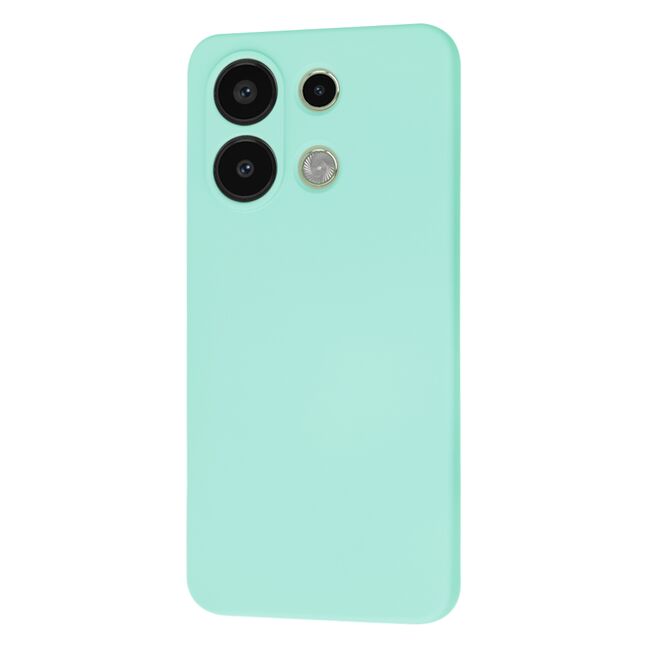 Husa pentru  Xiaomi Redmi Note 13 4G Liquid Silicone, subțire, captusita cu microfibra, anti amprentă, protectie cameră foto, turcoaz