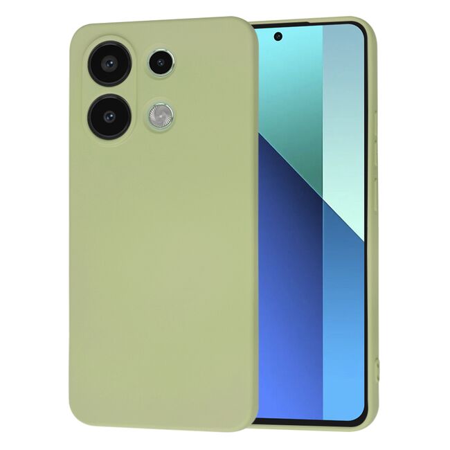Husa pentru  Xiaomi Redmi Note 13 4G Liquid Silicone, subțire, captusita cu microfibra, anti amprentă, protectie cameră foto, verde