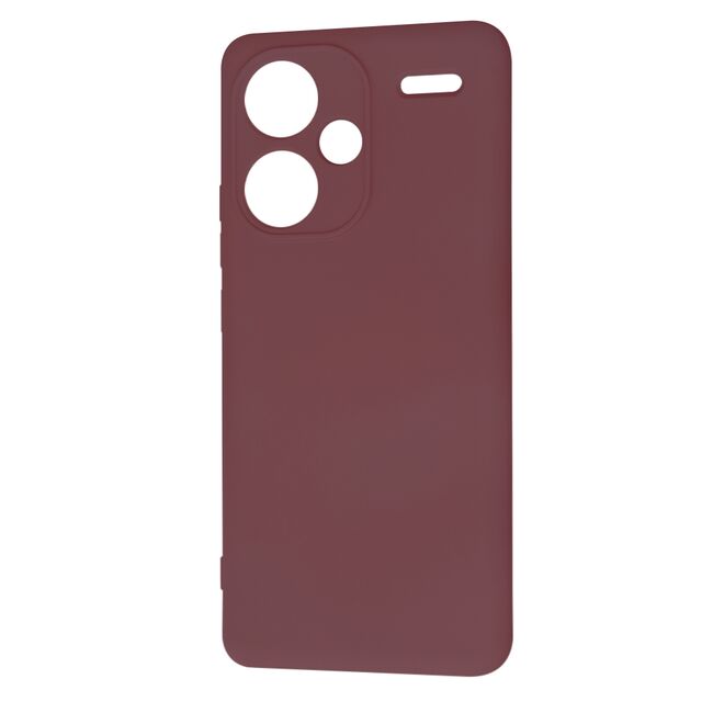 Husa pentru  Xiaomi Redmi Note 13 Pro+ Plus 5G Liquid Silicone, subțire, captusita cu microfibra, anti amprentă, protectie cameră foto, bordeaux