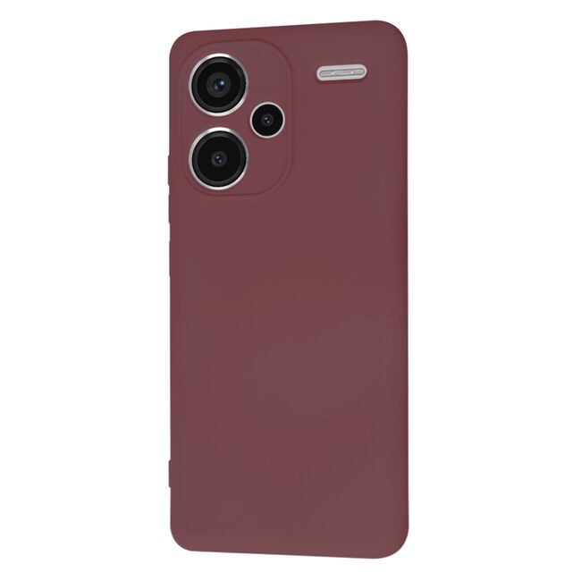 Husa pentru  Xiaomi Redmi Note 13 Pro+ Plus 5G Liquid Silicone, subțire, captusita cu microfibra, anti amprentă, protectie cameră foto, bordeaux