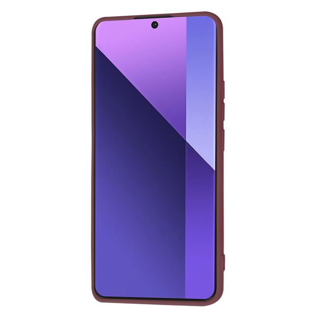 Husa pentru  Xiaomi Redmi Note 13 Pro+ Plus 5G Liquid Silicone, subțire, captusita cu microfibra, anti amprentă, protectie cameră foto, bordeaux