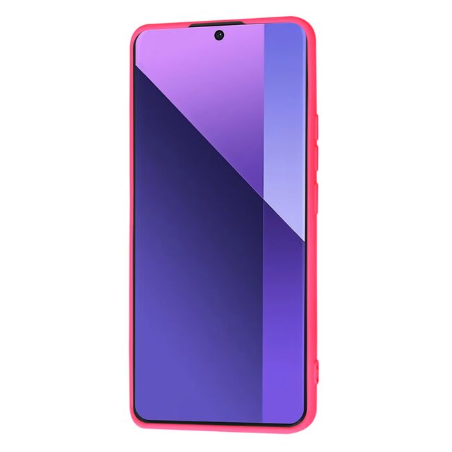 Husa pentru  Xiaomi Redmi Note 13 Pro+ Plus 5G Liquid Silicone, subțire, captusita cu microfibra, anti amprentă, protectie cameră foto, fucsia