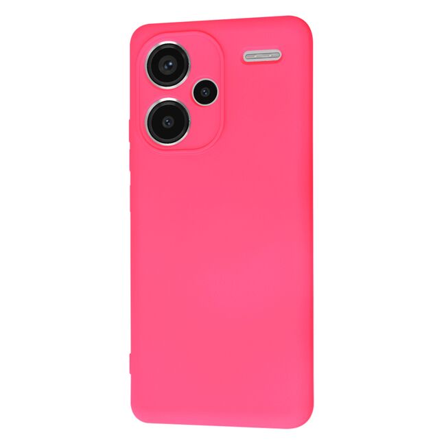 Husa pentru  Xiaomi Redmi Note 13 Pro+ Plus 5G Liquid Silicone, subțire, captusita cu microfibra, anti amprentă, protectie cameră foto, fucsia