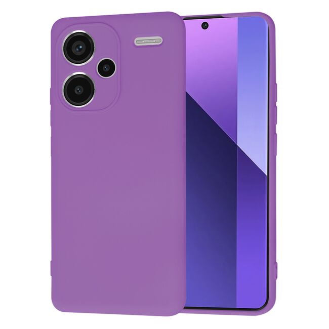 Husa pentru  Xiaomi Redmi Note 13 Pro+ Plus 5G Liquid Silicone, subțire, captusita cu microfibra, anti amprentă, protectie cameră foto, mov