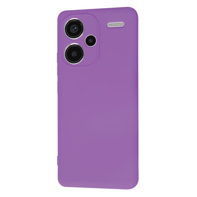 Husa pentru  Xiaomi Redmi Note 13 Pro+ Plus 5G Liquid Silicone, subțire, captusita cu microfibra, anti amprentă, protectie cameră foto, mov