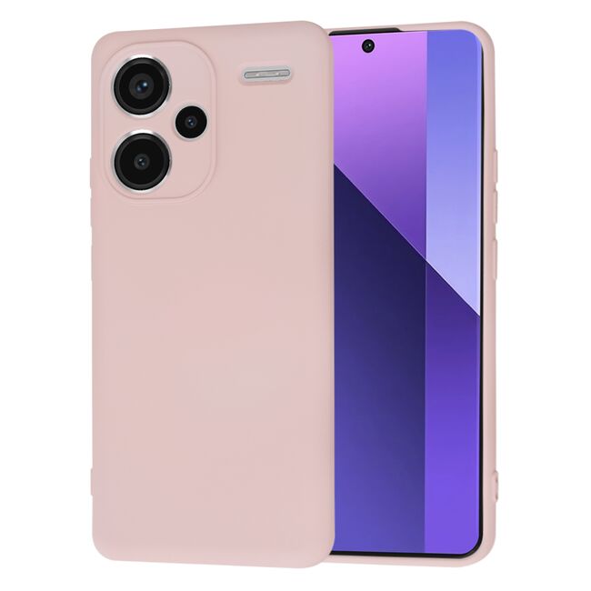 Husa pentru  Xiaomi Redmi Note 13 Pro+ Plus 5G Liquid Silicone, subțire, captusita cu microfibra, anti amprentă, protectie cameră foto, roz inchis
