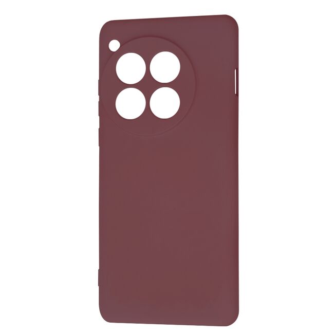 Husa pentru  OnePlus 12 Liquid Silicone, subțire, captusita cu microfibra, anti amprentă, protectie cameră foto, bordeaux