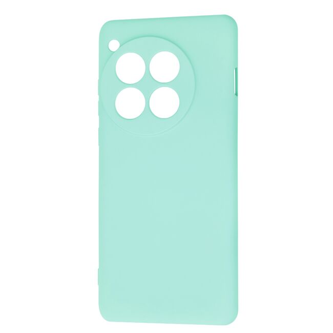 Husa pentru  OnePlus 12 Liquid Silicone, subțire, captusita cu microfibra, anti amprentă, protectie cameră foto, turcoaz