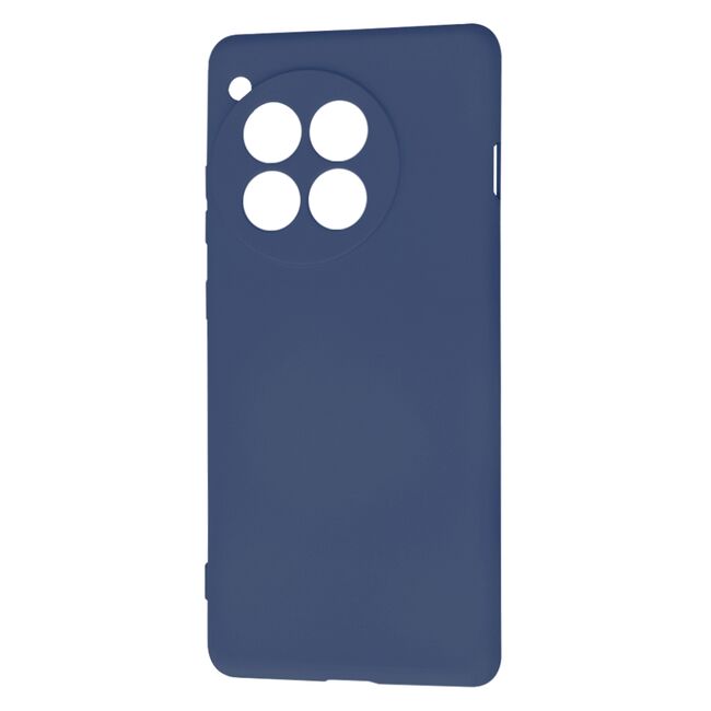 Husa pentru  OnePlus 12R Liquid Silicone, subțire, captusita cu microfibra, anti amprentă, protectie cameră foto, albastru