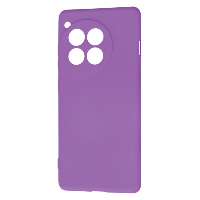 Husa pentru  OnePlus 12R Liquid Silicone, subțire, captusita cu microfibra, anti amprentă, protectie cameră foto, mov