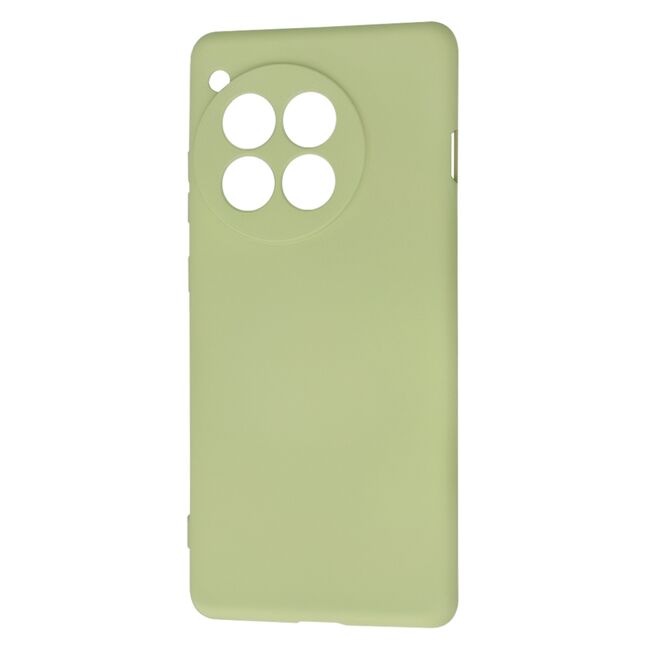 Husa pentru  OnePlus 12R Liquid Silicone, subțire, captusita cu microfibra, anti amprentă, protectie cameră foto, verde