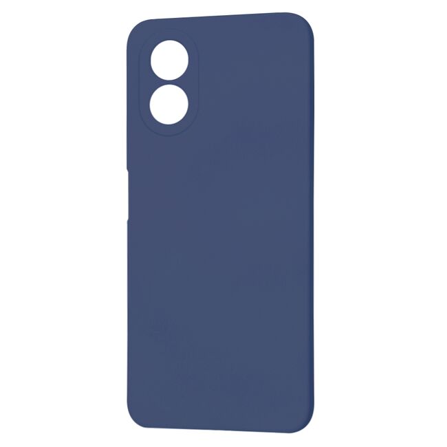 Husa pentru  Oppo A18, A38 Liquid Silicone, subțire, captusita cu microfibra, anti amprentă, protectie cameră foto, albastru