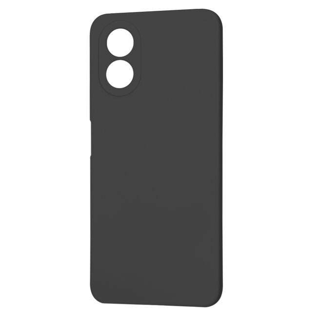 Husa pentru  Oppo A18, A38 Liquid Silicone, subțire, captusita cu microfibra, anti amprentă, protectie cameră foto, negru