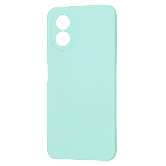 Husa pentru  Oppo A18, A38 Liquid Silicone, subțire, captusita cu microfibra, anti amprentă, protectie cameră foto, turcoaz