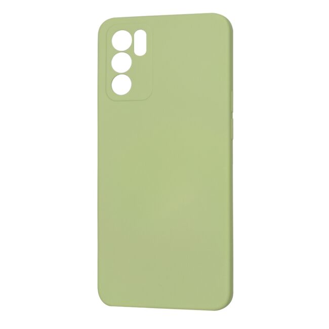 Husa pentru  Oppo Reno 6  Liquid Silicone, subțire, captusita cu microfibra, anti amprentă, protectie cameră foto, verde