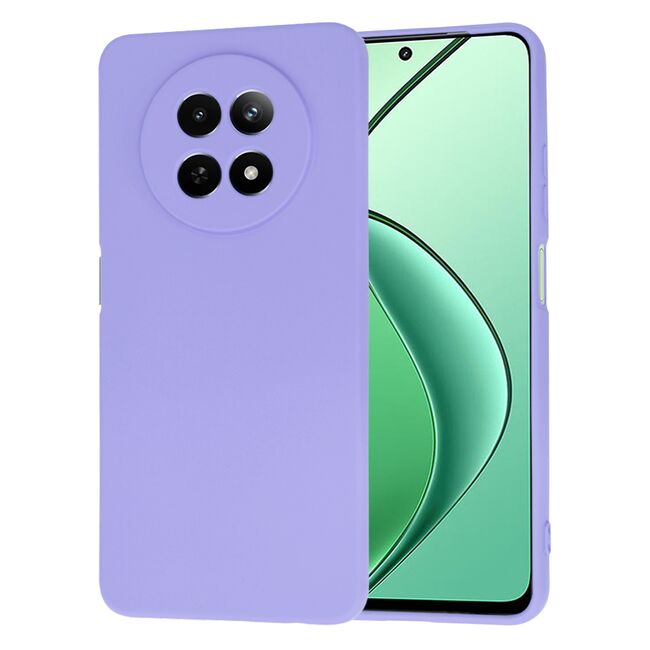 Husa pentru  Realme 12, 12X Liquid Silicone, subțire, captusita cu microfibra, anti amprentă, protectie cameră foto, lavanda