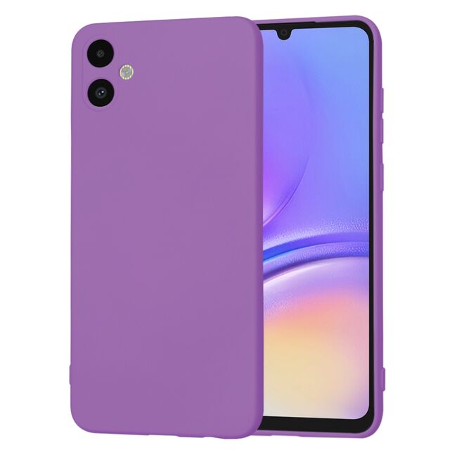 Husa pentru  Samsung Galaxy A05 Liquid Silicone, subțire, captusita cu microfibra, anti amprentă, protectie cameră foto, mov