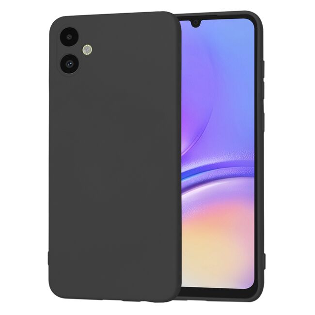 Husa pentru  Samsung Galaxy A05 Liquid Silicone, subțire, captusita cu microfibra, anti amprentă, protectie cameră foto, negru
