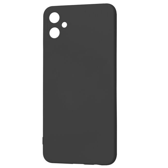 Husa pentru  Samsung Galaxy A05 Liquid Silicone, subțire, captusita cu microfibra, anti amprentă, protectie cameră foto, negru