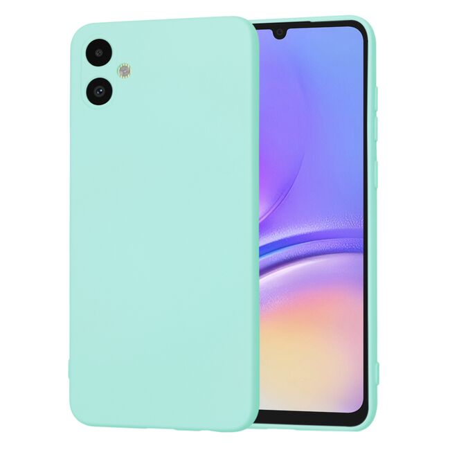 Husa pentru  Samsung Galaxy A05 Liquid Silicone, subțire, captusita cu microfibra, anti amprentă, protectie cameră foto, turcoaz
