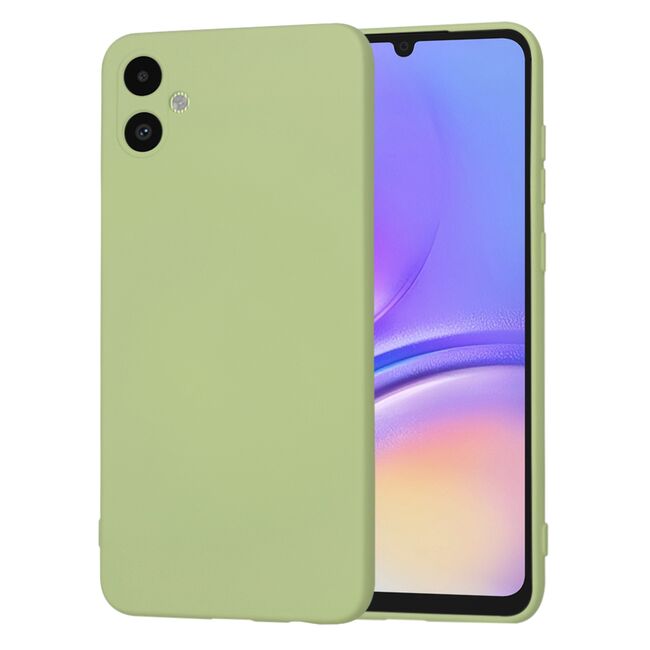 Husa pentru  Samsung Galaxy A05 Liquid Silicone, subțire, captusita cu microfibra, anti amprentă, protectie cameră foto, verde