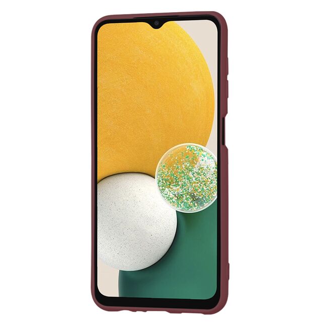 Husa pentru  Samsung Galaxy A13 5G Liquid Silicone, subțire, captusita cu microfibra, anti amprentă, protectie cameră foto, bordeaux
