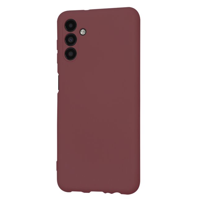 Husa pentru  Samsung Galaxy A13 5G Liquid Silicone, subțire, captusita cu microfibra, anti amprentă, protectie cameră foto, bordeaux
