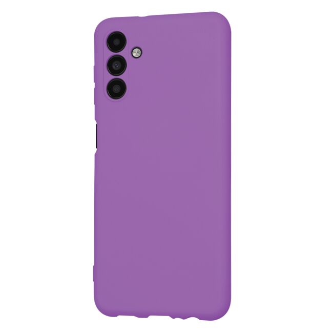 Husa pentru  Samsung Galaxy A13 5G Liquid Silicone, subțire, captusita cu microfibra, anti amprentă, protectie cameră foto, mov