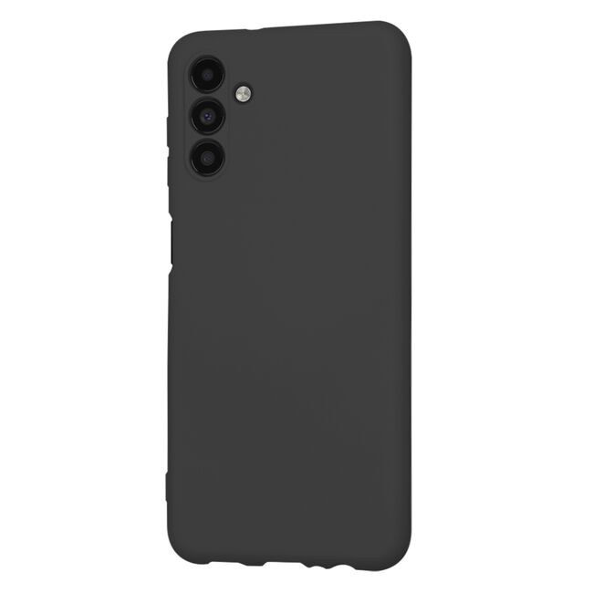 Husa pentru  Samsung Galaxy A13 5G Liquid Silicone, subțire, captusita cu microfibra, anti amprentă, protectie cameră foto, negru