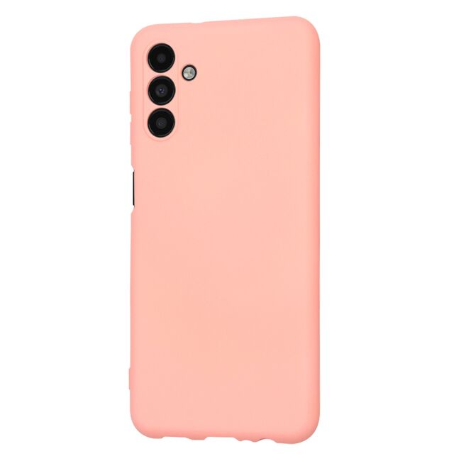 Husa pentru  Samsung Galaxy A13 5G Liquid Silicone, subțire, captusita cu microfibra, anti amprentă, protectie cameră foto, roz