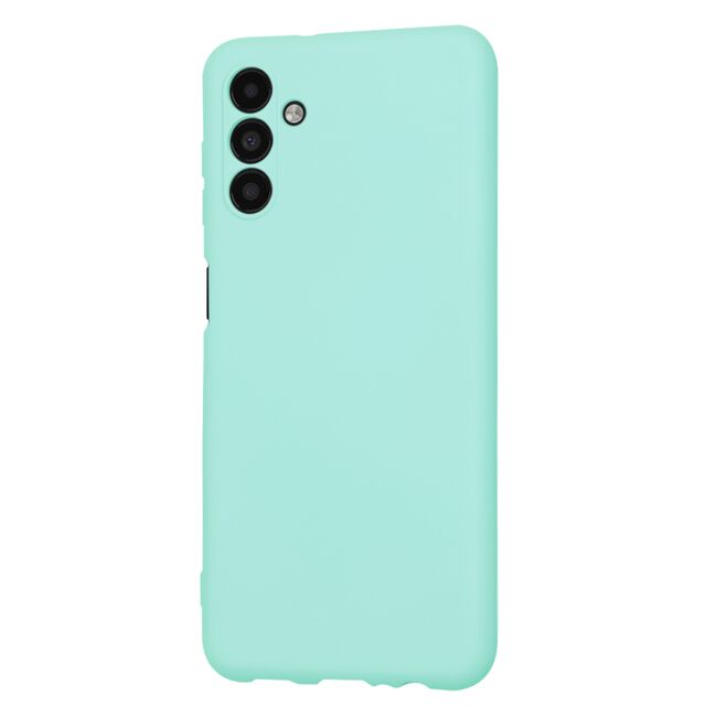 Husa pentru  Samsung Galaxy A13 5G Liquid Silicone, subțire, captusita cu microfibra, anti amprentă, protectie cameră foto, turcoaz