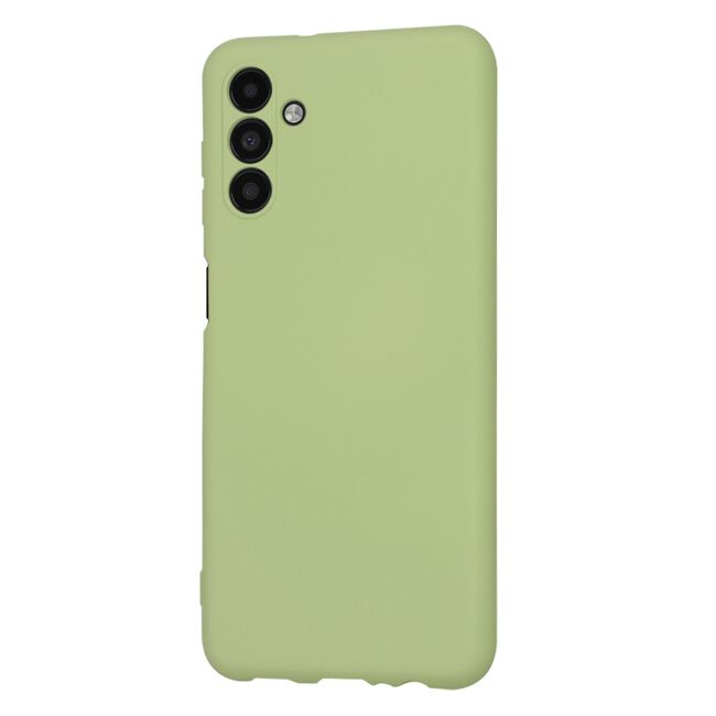 Husa pentru  Samsung Galaxy A13 5G Liquid Silicone, subțire, captusita cu microfibra, anti amprentă, protectie cameră foto, verde