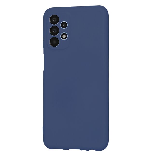 Husa pentru  Samsung Galaxy A23 5G, 4G Liquid Silicone, subțire, captusita cu microfibra, anti amprentă, protectie cameră foto, albastru