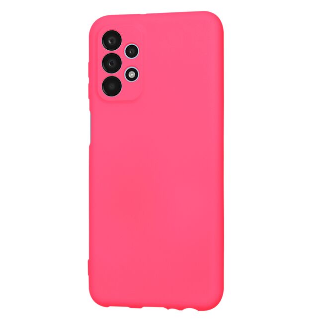 Husa pentru  Samsung Galaxy A23 5G, 4G Liquid Silicone, subțire, captusita cu microfibra, anti amprentă, protectie cameră foto, fucsia